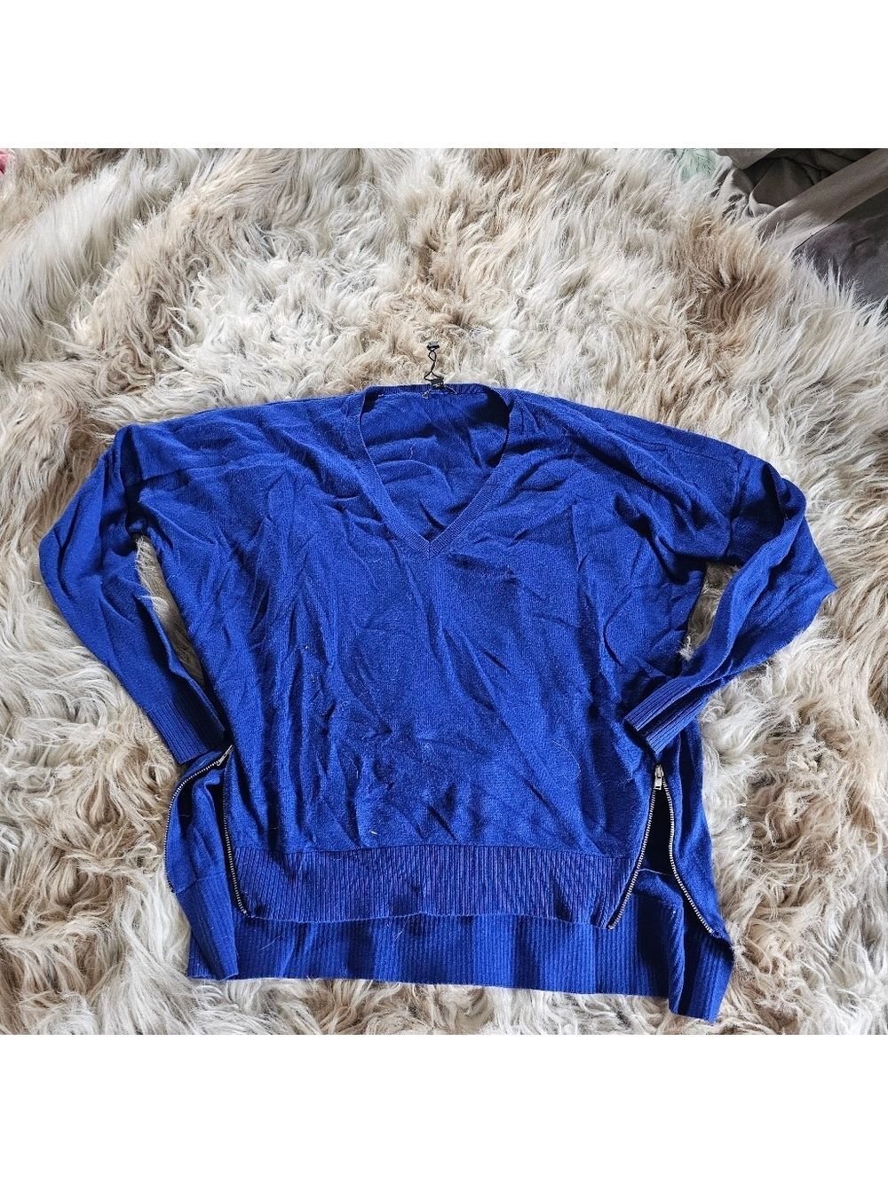 Express Royal Blue V-Neck Sweater